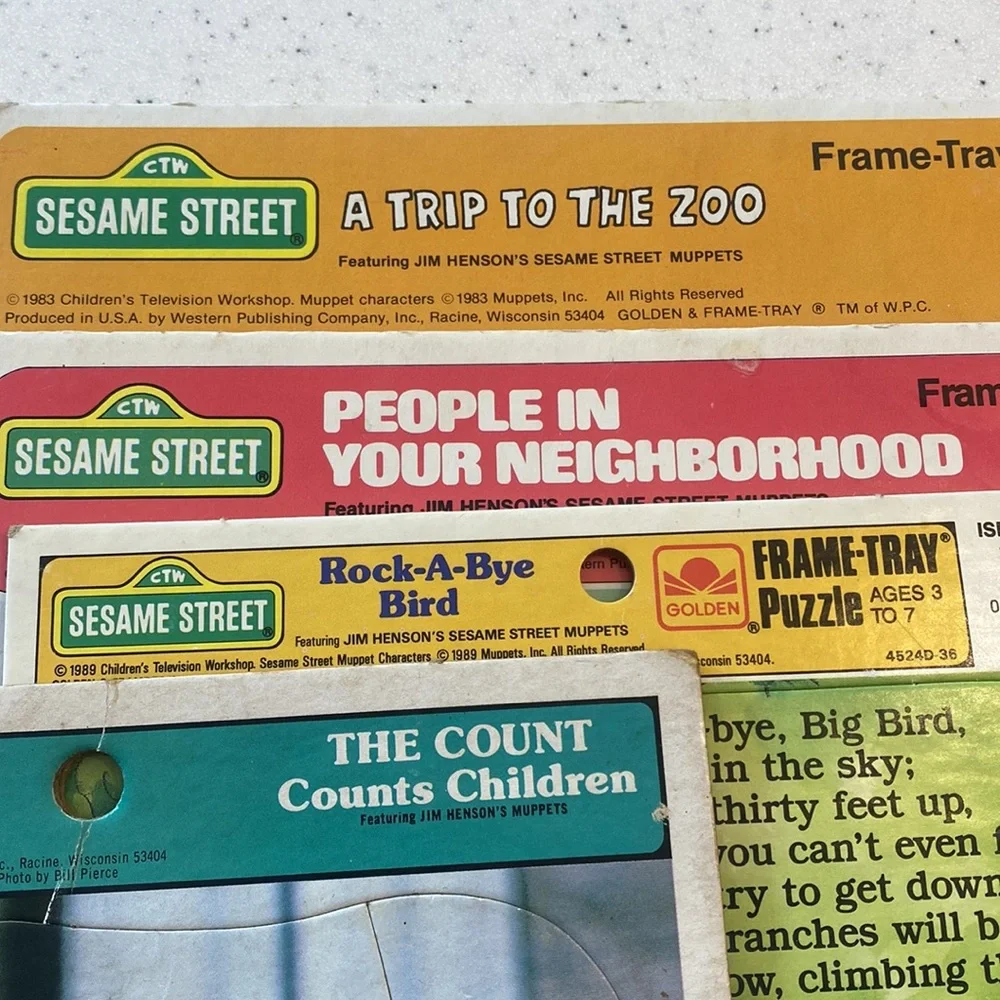 VINTAGE Sesame Street Frame Tray Puzzles 1970’s & 1980’s